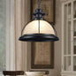 Retro White Glass Half-Globe Pendant Ceiling Light - Dining Room Suspension Lighting - 1 Head