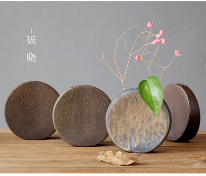 Retro Zen Flower Pottery Vase Ornaments - Vase