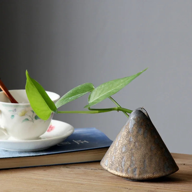 Retro Zen Flower Pottery Vase Ornaments - Vase