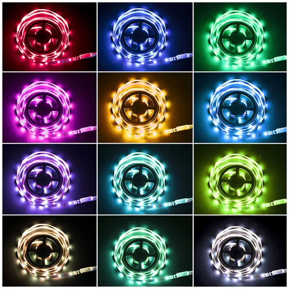 Flexible rgb bluetooth led strip lights in vibrant red blue green purple yellow and white for bedroom usb app control