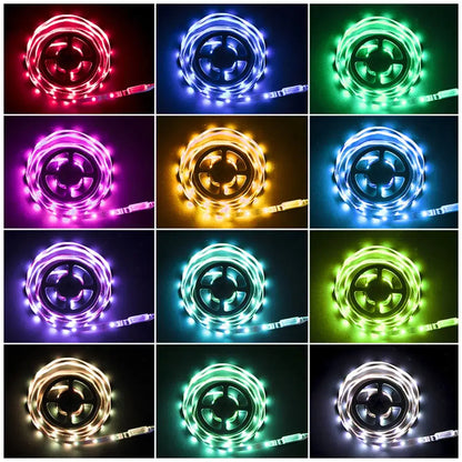 Flexible rgb bluetooth led strip lights in vibrant red blue green purple yellow and white for bedroom usb app control