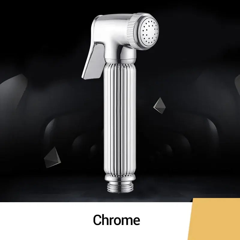 Chrome finished ribbed brass chrome bidet faucet sprayer head with perforated nozzle for bathroom use by decorbites