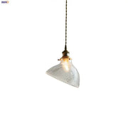 Ribbed clear glass led pendant light with conical shade and brass-toned hardware for dining room decorbites clear glass