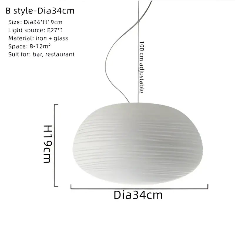 White textured ribbed off-white paper glass cocoon pendant light with adjustable 100 cm cord for modern decorbites glass cocoon design