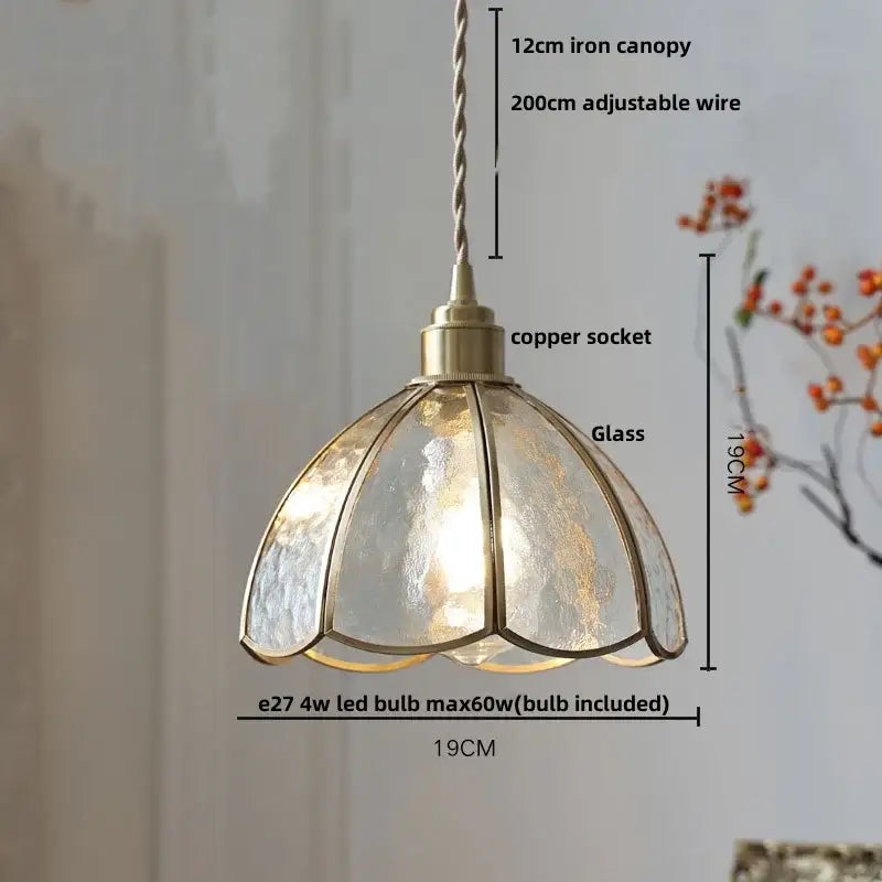 Vintage-style ribbed teal blue glass led pendant light with hammered glass shade and brass accents for dining room decorbites blue glass