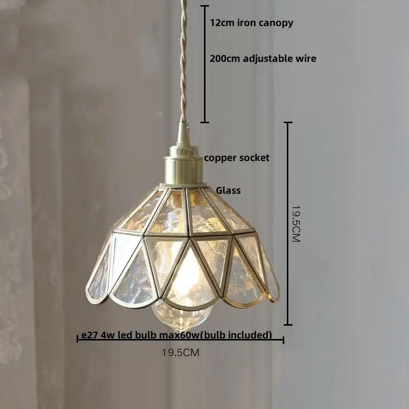 Vintage-style ribbed teal blue glass led pendant light with geometric glass shade and brass frame for dining room decorbites blue glass