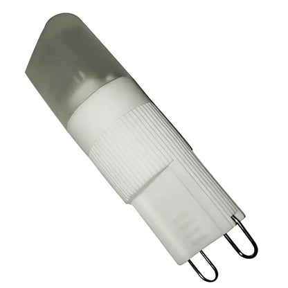 Clear glass gu10 led bulb with white plastic base and metallic contacts for warm white decorbites g9 led lighting