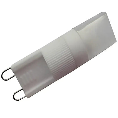 White frosted ribbed decorbites g9 led bulb with two metallic contacts for living space lighting