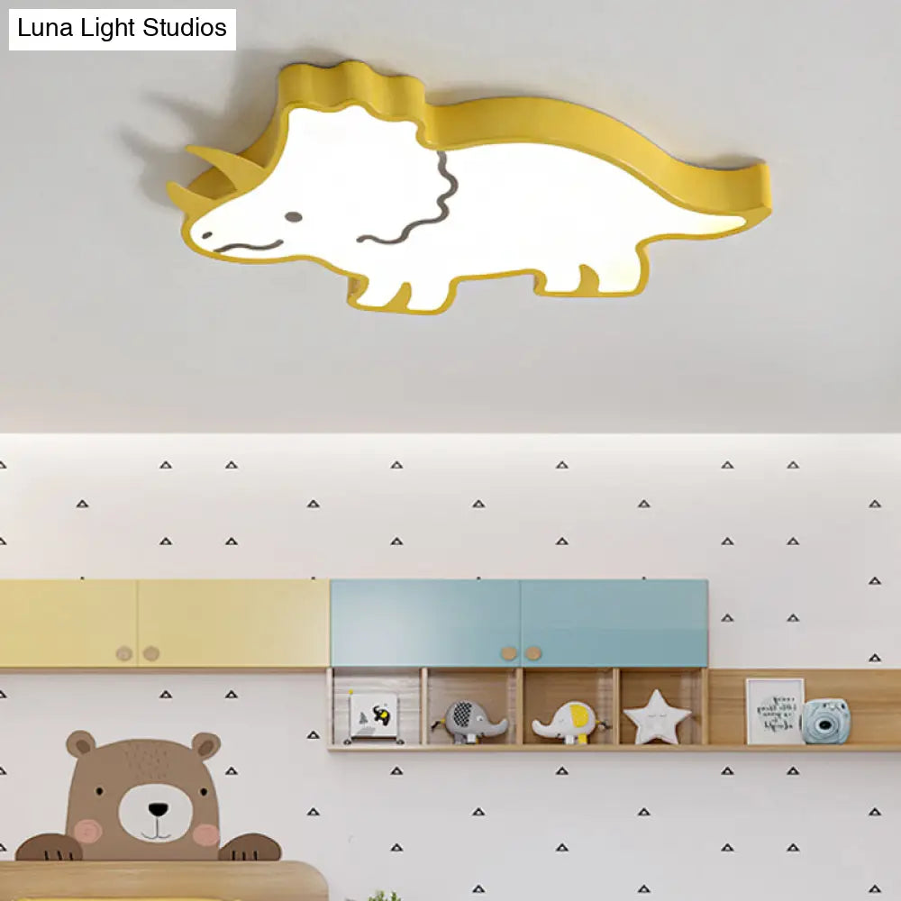 DecorBites™ DecorBites™ Roaring Fun: Dinosaur Design LED Flush Pendant Light for Kids' Rooms