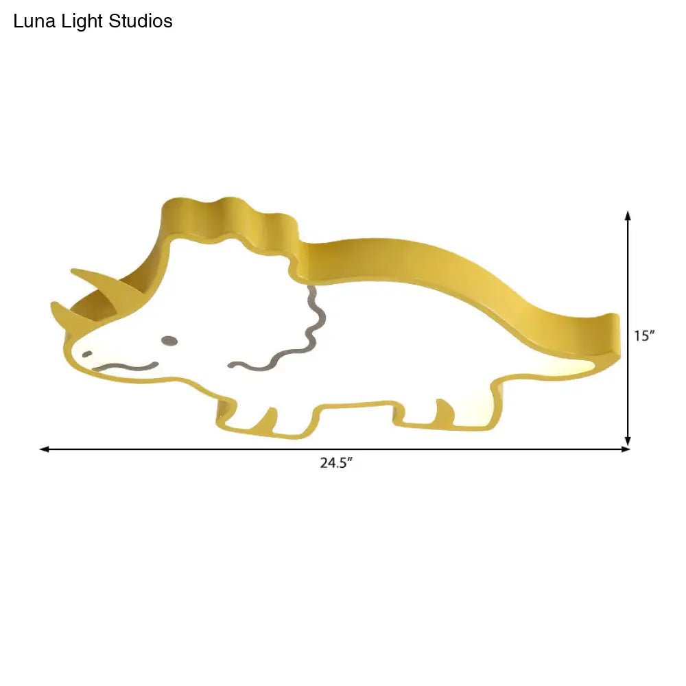 DecorBites™ DecorBites™ Roaring Fun: Dinosaur Design LED Flush Pendant Light for Kids' Rooms