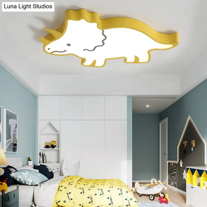 DecorBites™ DecorBites™ Roaring Fun: Dinosaur Design LED Flush Pendant Light for Kids' Rooms