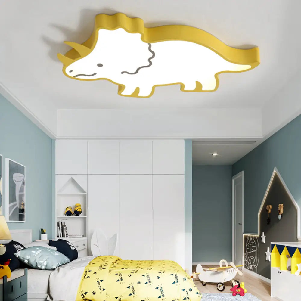 DecorBites™ DecorBites™ Roaring Fun: Dinosaur Design LED Flush Pendant Light for Kids' Rooms