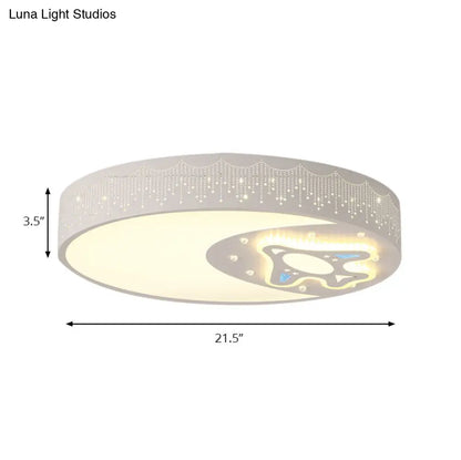 DecorBites™ DecorBites™ Rocket Metal Ceiling Lamp for Game Room - Stylish White Moon Flush Mount Light