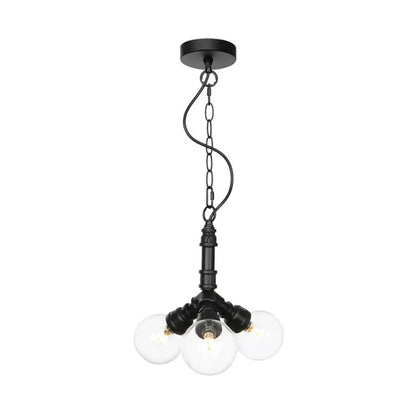 Rolande - Industrial Black Clear Glass LED Suspension Light