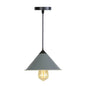 Roll-Edged Conical Iron Pendant Lamp in Pink/Blue/Grey - Loft Style for Single Dining Room