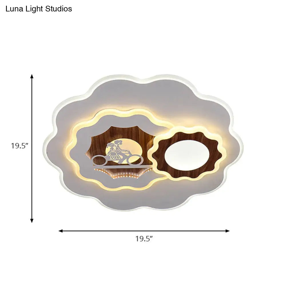 DecorBites™ DecorBites™ Romantic Acrylic Blossom Ceiling Mount Flush Light in White for Adult Bedroom