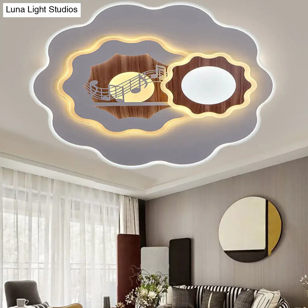 DecorBites™ DecorBites™ Romantic Acrylic Blossom Ceiling Mount Flush Light in White for Adult Bedroom