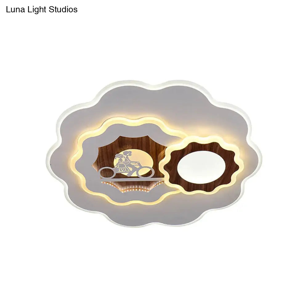 DecorBites™ DecorBites™ Romantic Acrylic Blossom Ceiling Mount Flush Light in White for Adult Bedroom