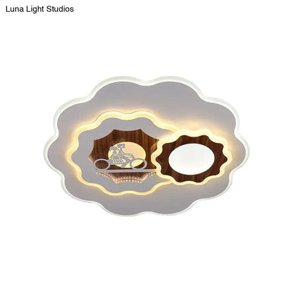 DecorBites™ DecorBites™ Romantic Acrylic Blossom Ceiling Mount Flush Light in White for Adult Bedroom