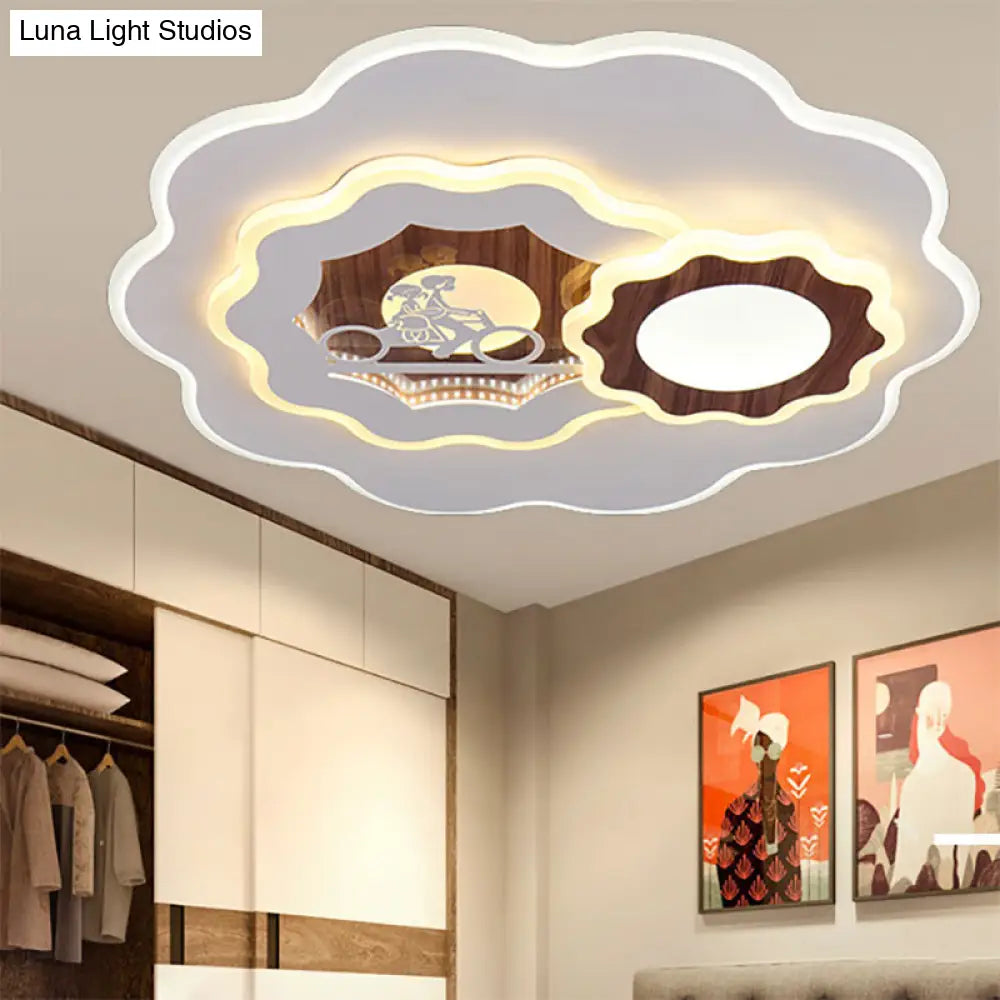 DecorBites™ DecorBites™ Romantic Acrylic Blossom Ceiling Mount Flush Light in White for Adult Bedroom