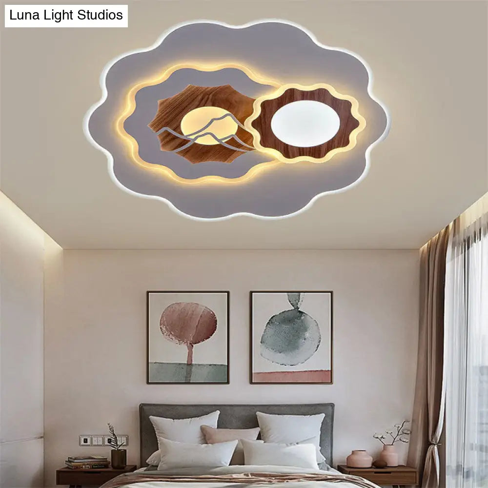 DecorBites™ DecorBites™ Romantic Acrylic Blossom Ceiling Mount Flush Light in White for Adult Bedroom