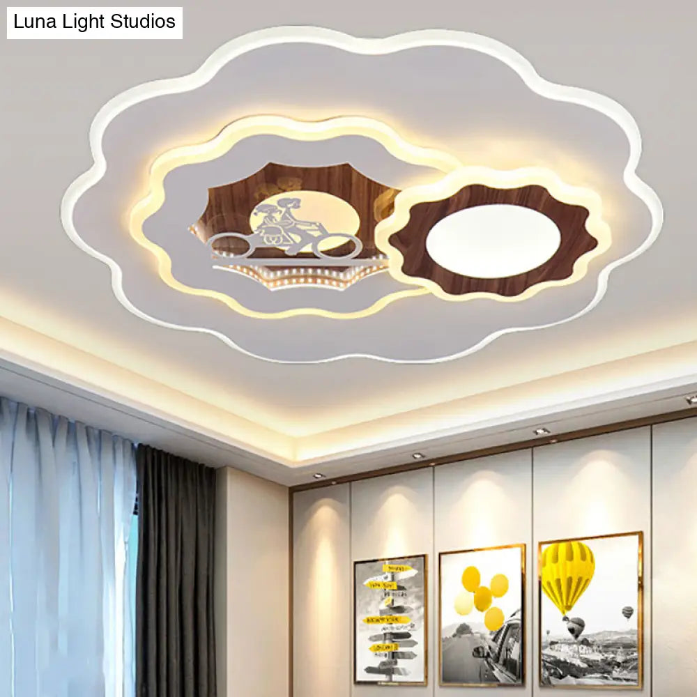 DecorBites™ DecorBites™ Romantic Acrylic Blossom Ceiling Mount Flush Light in White for Adult Bedroom