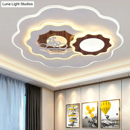 DecorBites™ DecorBites™ Romantic Acrylic Blossom Ceiling Mount Flush Light in White for Adult Bedroom
