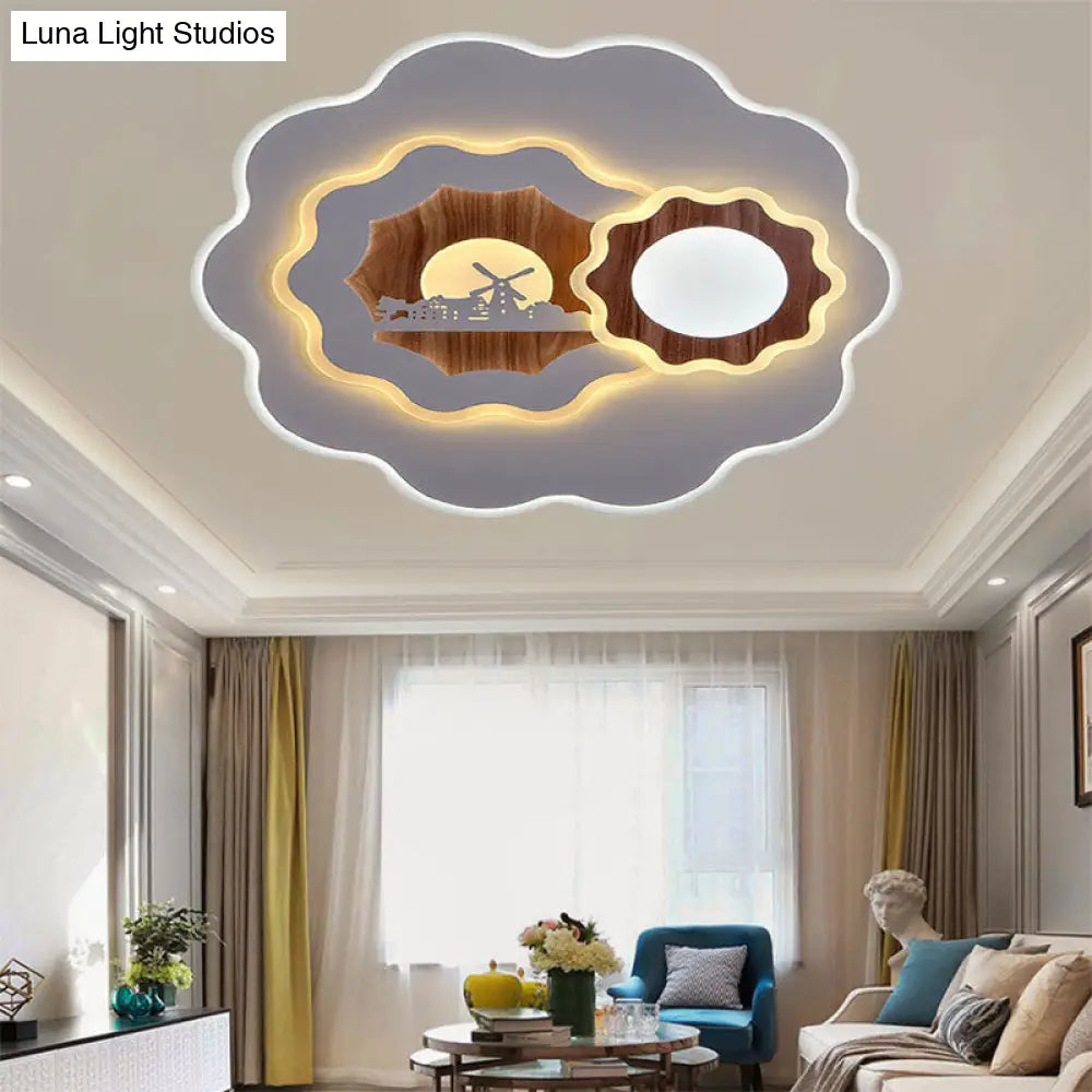 DecorBites™ DecorBites™ Romantic Acrylic Blossom Ceiling Mount Flush Light in White for Adult Bedroom