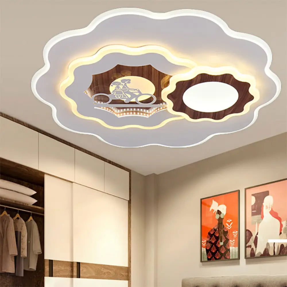 DecorBites™ DecorBites™ Romantic Acrylic Blossom Ceiling Mount Flush Light in White for Adult Bedroom