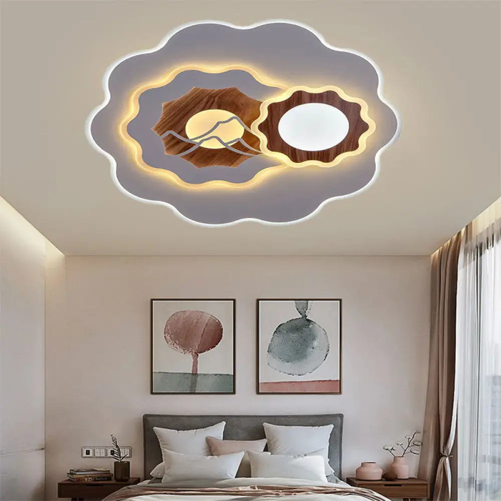 DecorBites™ DecorBites™ Romantic Acrylic Blossom Ceiling Mount Flush Light in White for Adult Bedroom