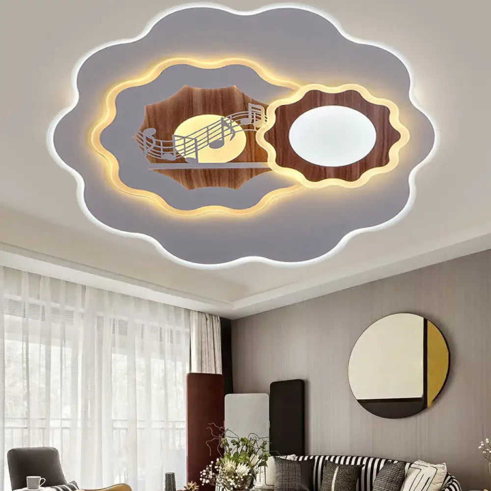 DecorBites™ DecorBites™ Romantic Acrylic Blossom Ceiling Mount Flush Light in White for Adult Bedroom