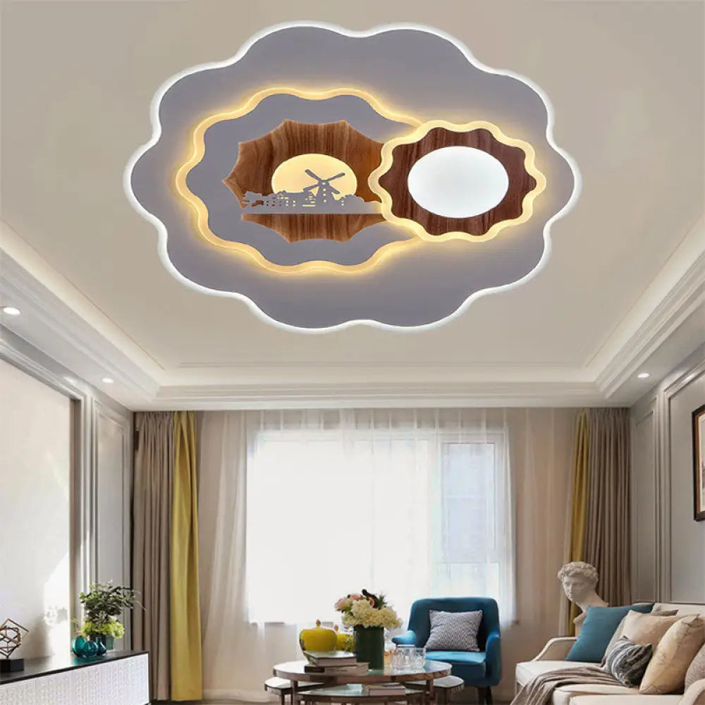 DecorBites™ DecorBites™ Romantic Acrylic Blossom Ceiling Mount Flush Light in White for Adult Bedroom