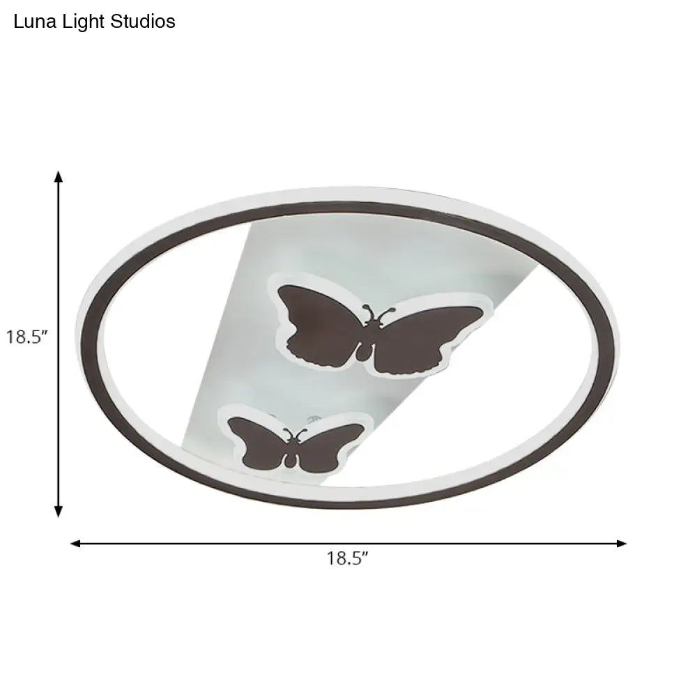 DecorBites™ DecorBites™ Romantic Butterfly LED Ceiling Light in White for Dining Room - Acrylic Ring Flush Mount