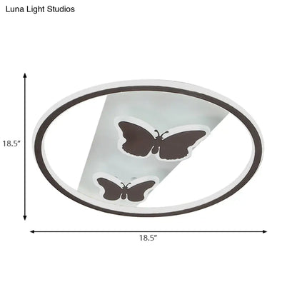 DecorBites™ DecorBites™ Romantic Butterfly LED Ceiling Light in White for Dining Room - Acrylic Ring Flush Mount