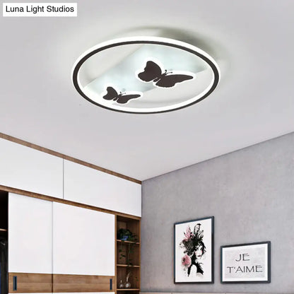 DecorBites™ DecorBites™ Romantic Butterfly LED Ceiling Light in White for Dining Room - Acrylic Ring Flush Mount