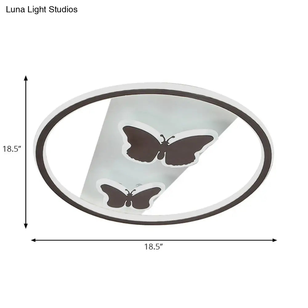 DecorBites™ DecorBites™ Romantic Butterfly LED Ceiling Light in White for Dining Room - Acrylic Ring Flush Mount