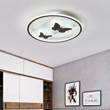 DecorBites™ DecorBites™ Romantic Butterfly LED Ceiling Light in White for Dining Room - Acrylic Ring Flush Mount
