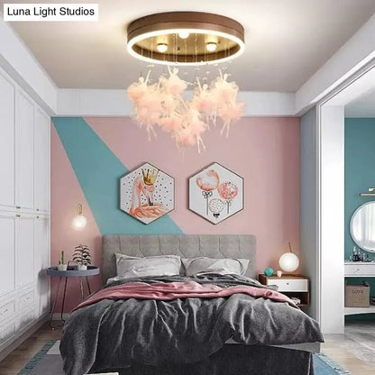 DecorBites™ DecorBites™ Romantic Canopy Ceiling Light with Ballet Deco LED Flush Mount for Kid's Bedroom