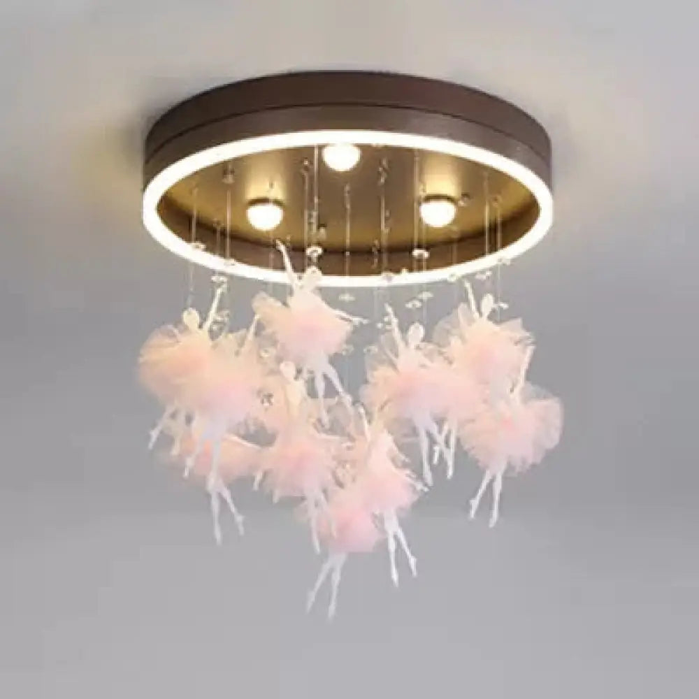 DecorBites™ DecorBites™ Romantic Canopy Ceiling Light with Ballet Deco LED Flush Mount for Kid's Bedroom
