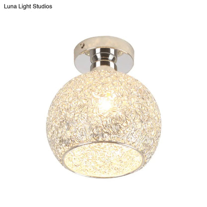 DecorBites™ DecorBites™ Romantic Chrome Flush Mount Ceiling Light with Crystal Accent for Corridor