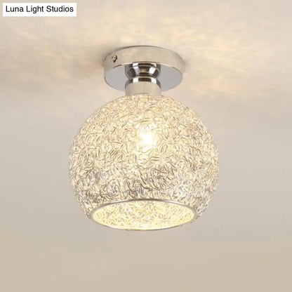 DecorBites™ DecorBites™ Romantic Chrome Flush Mount Ceiling Light with Crystal Accent for Corridor