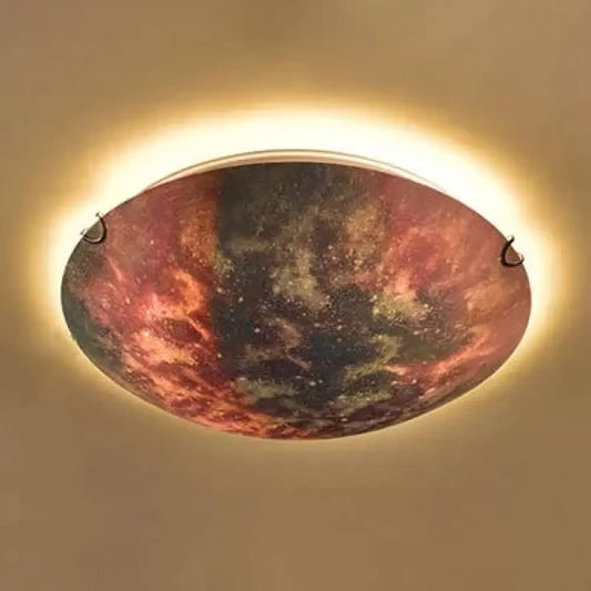 DecorBites™ DecorBites™ Romantic Glass Ceiling Lamp- Kindergarten Sunset Flush Mount Light with Multi-Color Glow