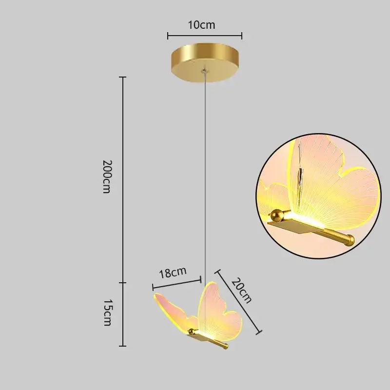 Romantic gold butterfly led chandelier featuring a translucent pink decorbites butterfly led pendant light with gold accents