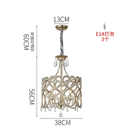 Romantic gold crystal heart ceiling light chandelier with intricate heart-shaped metalwork and dangling crystal droplets