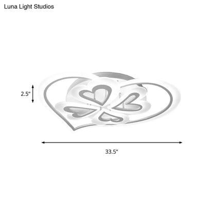 DecorBites™ DecorBites™ Romantic Heart Ceiling Light - Acrylic Flush Mount in White for Adult & Child Bedroom
