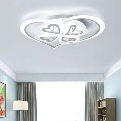 DecorBites™ DecorBites™ Romantic Heart Ceiling Light - Acrylic Flush Mount in White for Adult & Child Bedroom