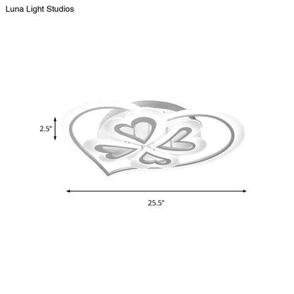 DecorBites™ DecorBites™ Romantic Heart Ceiling Light - Acrylic Flush Mount in White for Adult & Child Bedroom
