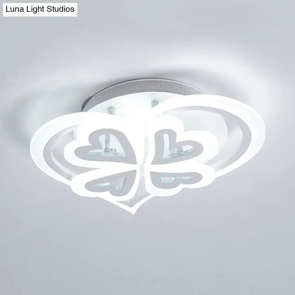DecorBites™ DecorBites™ Romantic Heart Ceiling Light - Acrylic Flush Mount in White for Adult & Child Bedroom