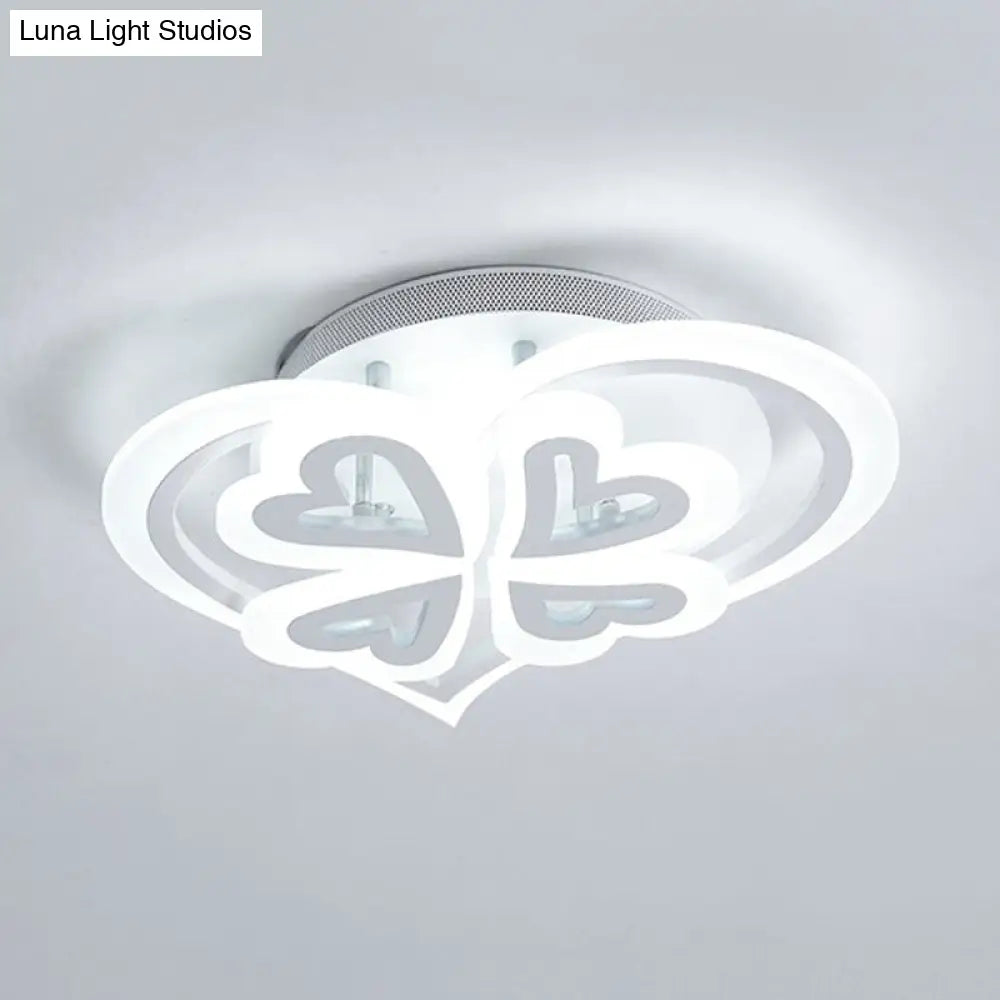 DecorBites™ DecorBites™ Romantic Heart Ceiling Light - Acrylic Flush Mount in White for Adult & Child Bedroom