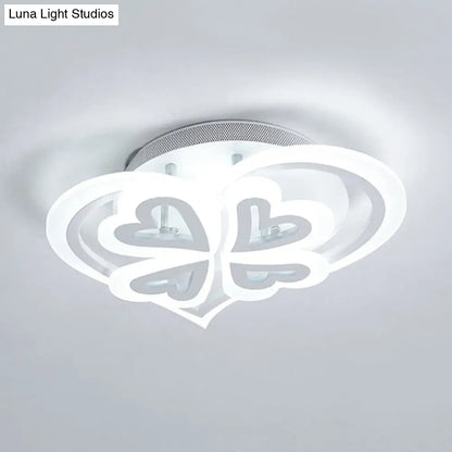 DecorBites™ DecorBites™ Romantic Heart Ceiling Light - Acrylic Flush Mount in White for Adult & Child Bedroom